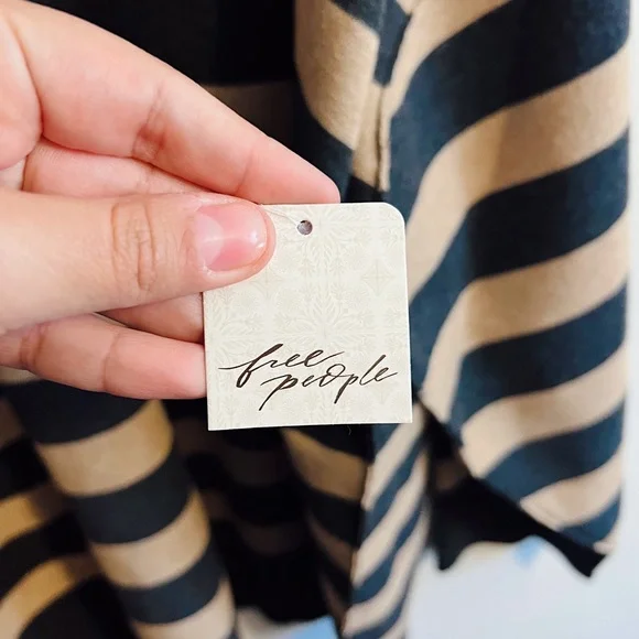 NWT Free People Coastal Stripe Clean Girl Pullover - Picture 8 of 9